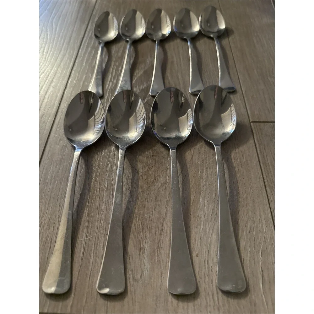9 Pcs Wyndham Oneida 1881 Rogers Stainless Flatware Teaspoons Oval Place‎ Spoons